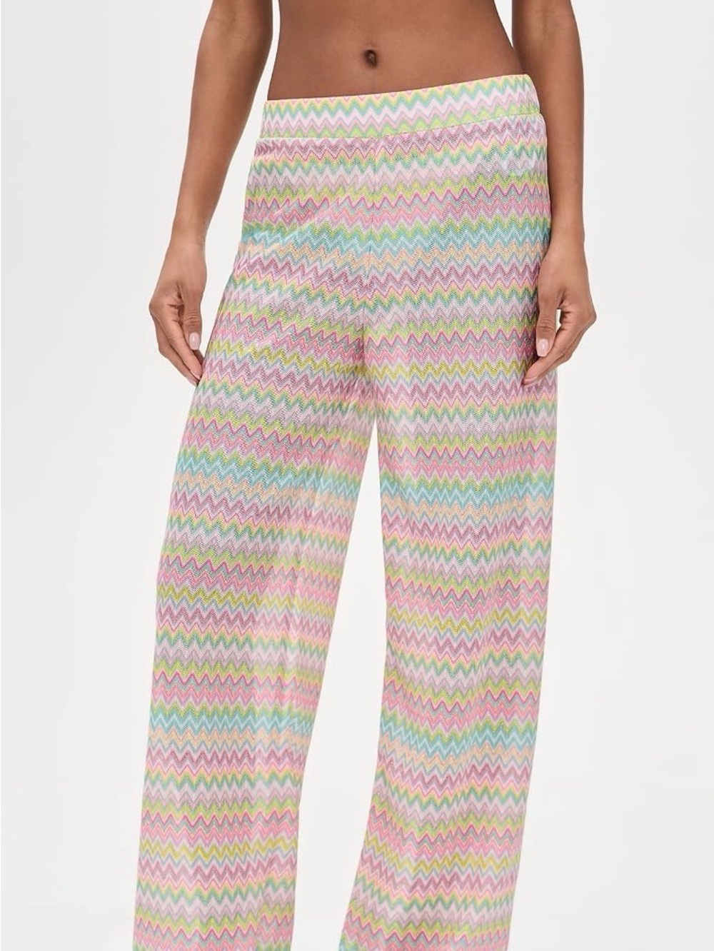 PQ Meg High waist Cover Up. Swim Pastel Chevron Wide-Leg Coverup Pants